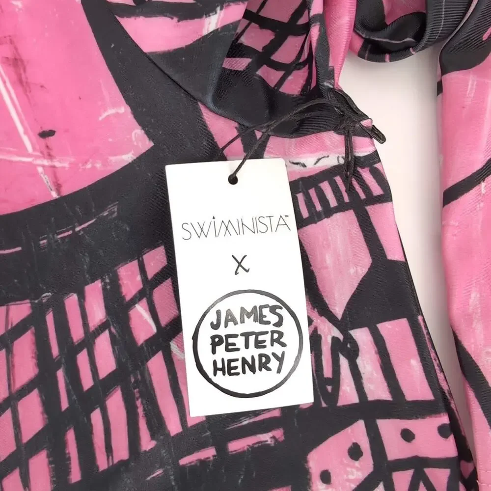 Swiminista x James Peter Henry Good Vibes Rashguard Beach Activities Pink XL NWT